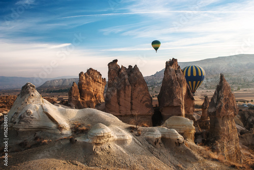 Balloons in the mountains of Cappadocia