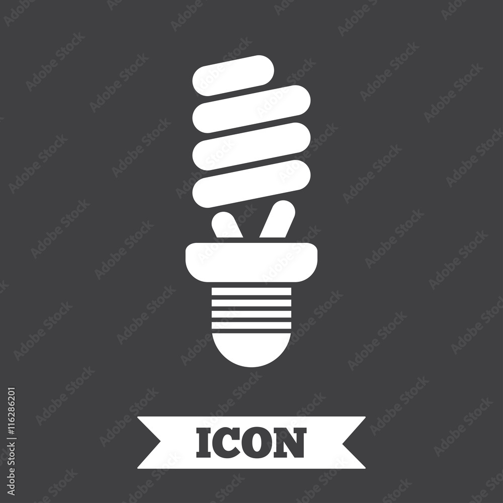 Fluorescent lamp bulb sign icon. Energy saving. Fluorescent lamp bulb sign icon. Energy saving.