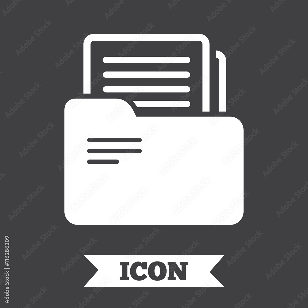 Document folder sign. Accounting binder symbol. Document folder sign. Accounting binder symbol.