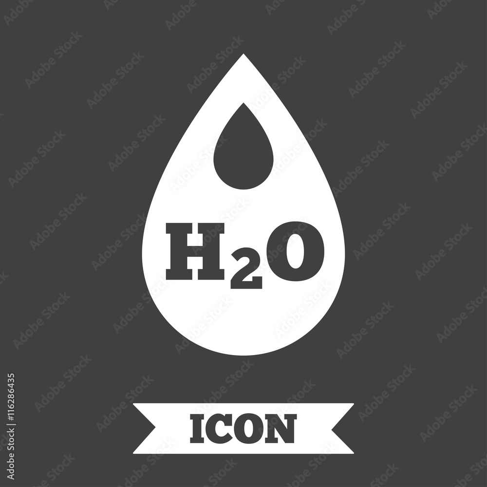 H2O Water drop sign icon. Tear symbol. H2O Water drop sign icon. Tear symbol.