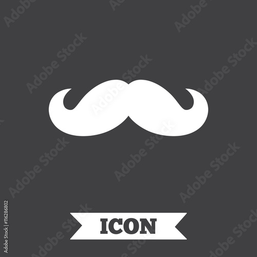 Hipster mustache sign icon. Barber symbol.