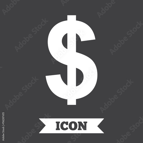 Dollar sign icon. USD currency symbol.