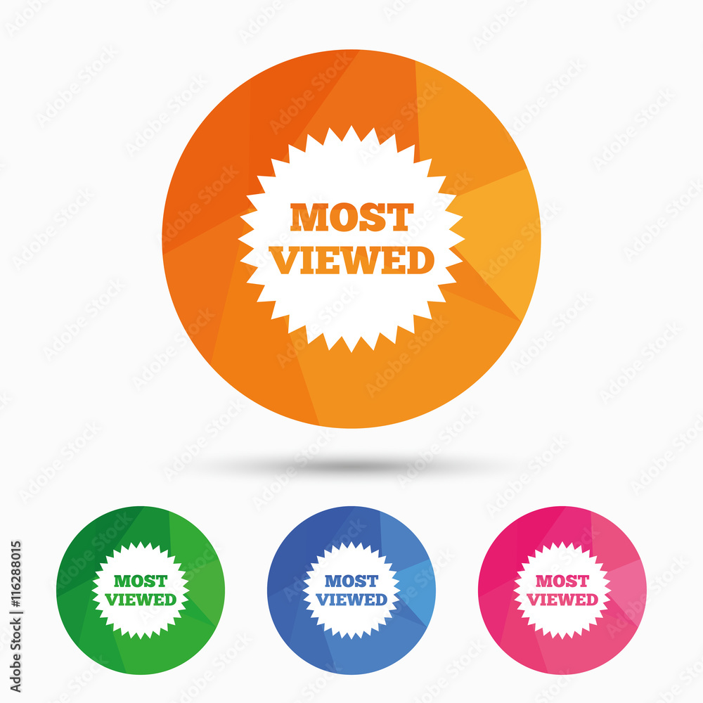 Most viewed sign icon. Most watched symbol. Most viewed sign icon. Most watched symbol.