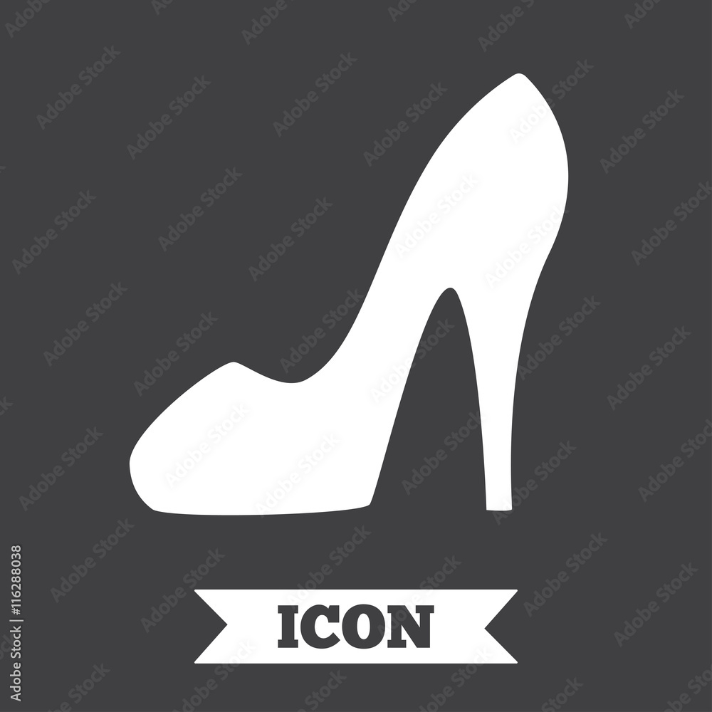 Women's shoe sign icon. High heels shoe. Women's shoe sign icon. High heels shoe.