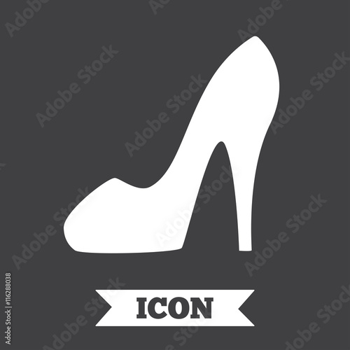 Women's shoe sign icon. High heels shoe.