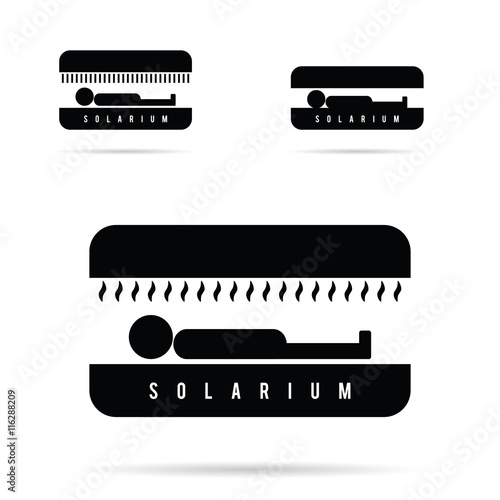 solarium with people icon in black illustration