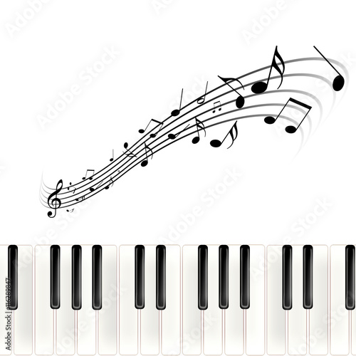 ピアノの鍵盤と譜面