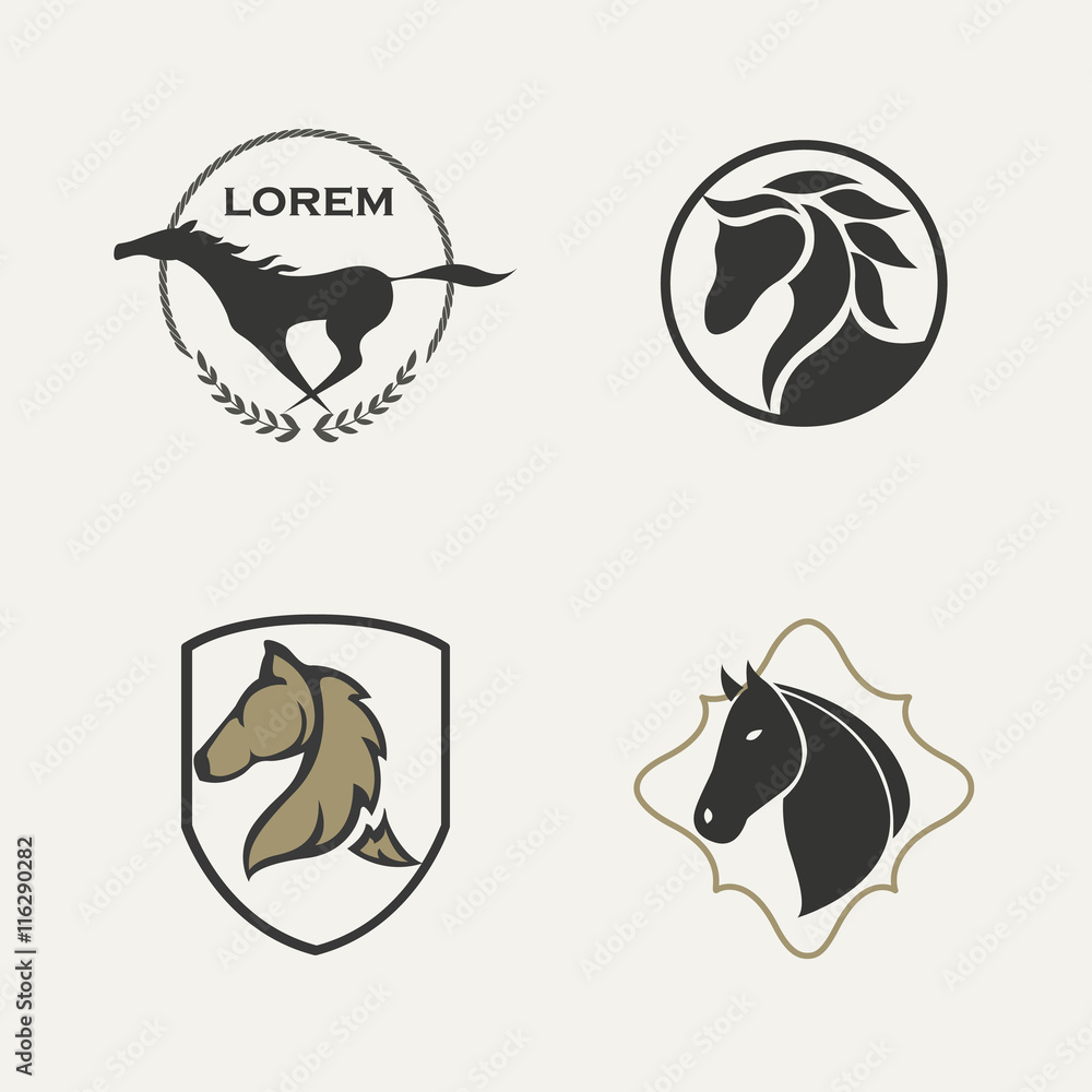 Horse logo set