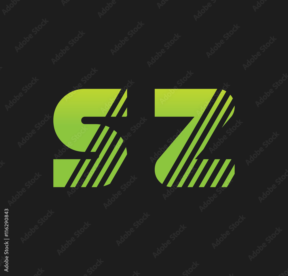 sz initial green with strip sz initial green with strip