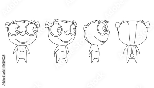 Set of Lemur Cartoons