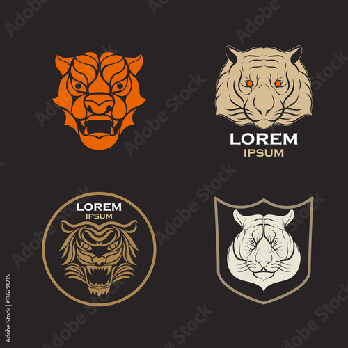 Tiger logo design icon vector set