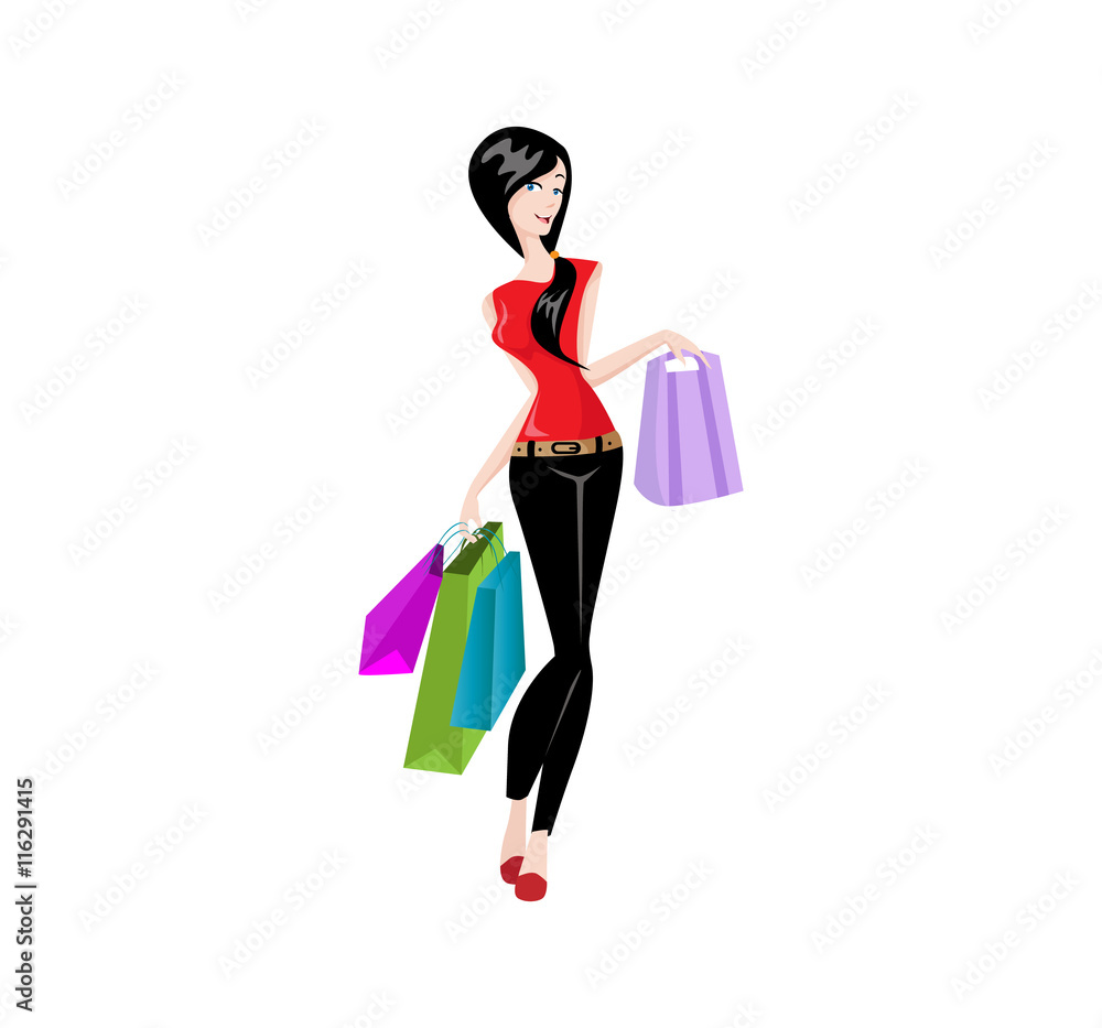 Female Shopper Illustration