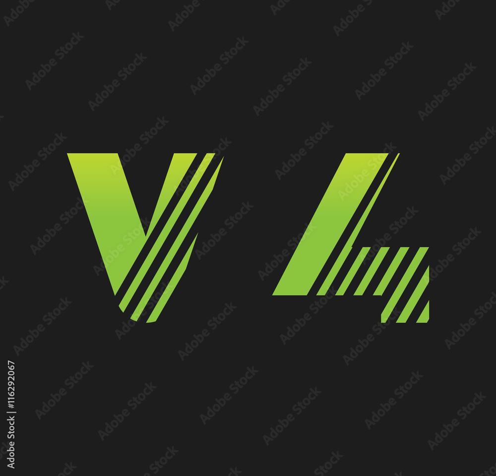 v4 initial green with strip v4 initial green with strip