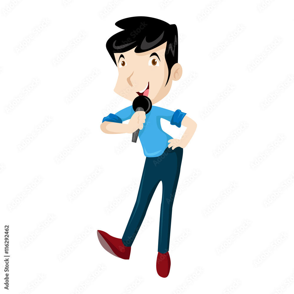 Singer performing in concert vector illustration Singer performing in concert vector illustration