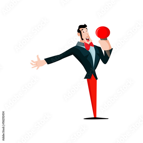 Singer performing in concert vector illustration
