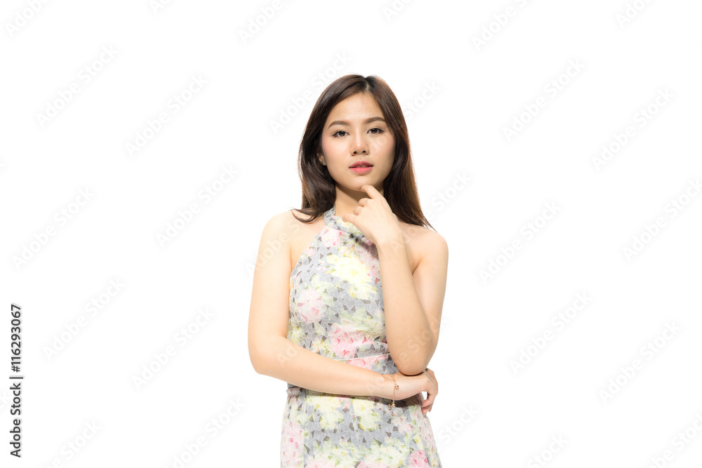 Portrait of attractive Beautiful Young Asian women smiling happiness. Female model isolated on white background. Portrait of attractive Beautiful Young Asian women smiling happiness. Female model isolated on white background.