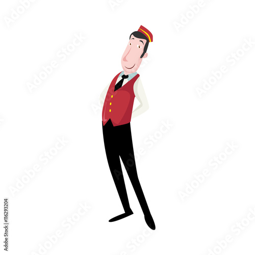 Bellboy Hotel service concept represented 