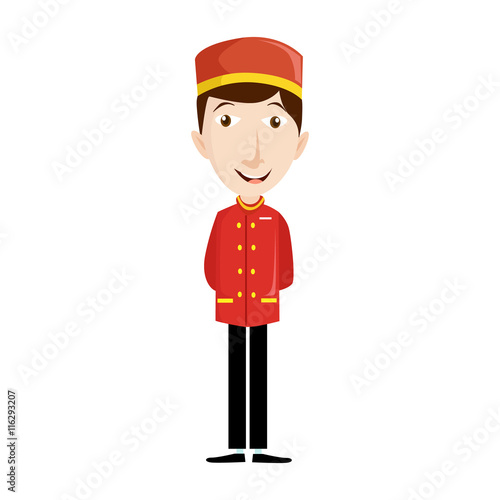 Bellboy Hotel service concept represented 
