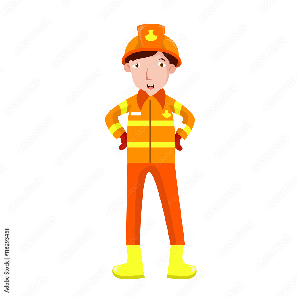 Firefighter Vector Illustration Firefighter Vector Illustration