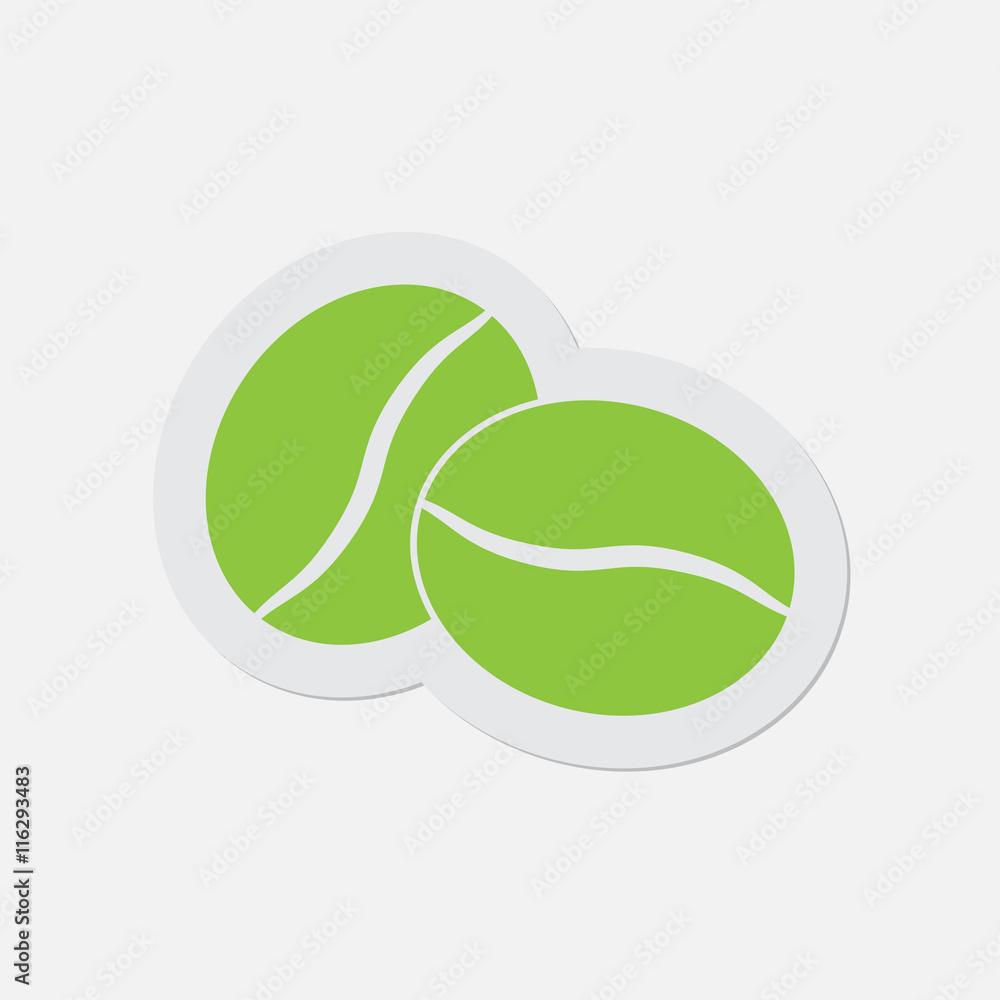 simple green icon - two coffee beans simple green icon - two coffee beans
