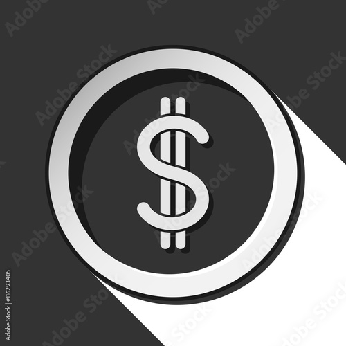 icon - dollar currency symbol with shadow