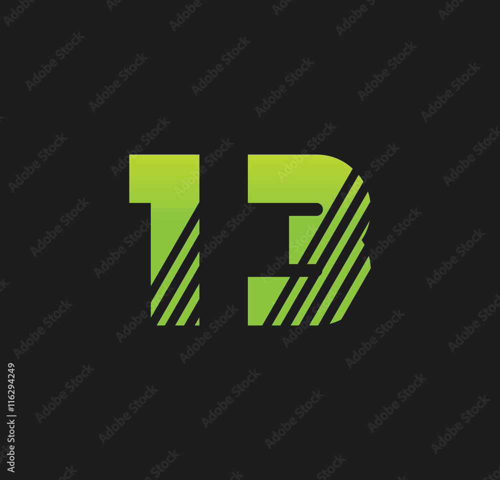 Obraz premium 13 initial green with strip