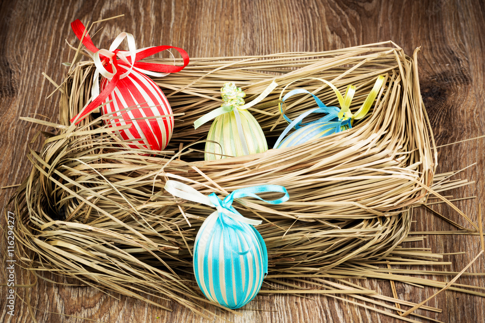 Easter eggs on wooden background Easter eggs on wooden background