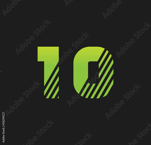 10 initial green with strip