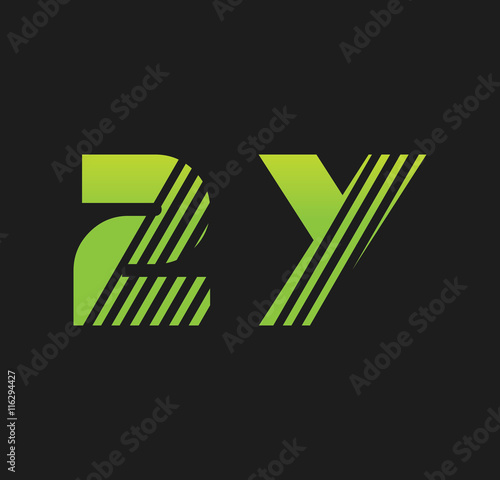 2y initial green with strip