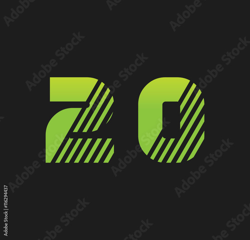 20 initial green with strip