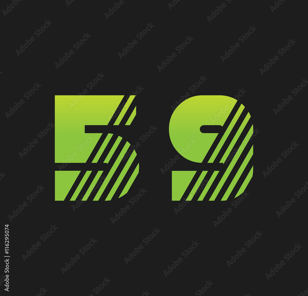 Fototapeta premium 59 initial green with strip