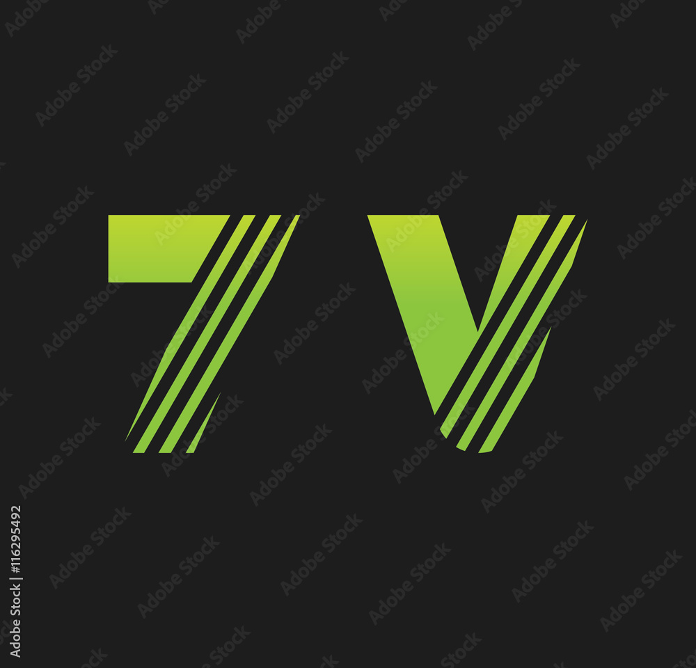 7v initial green with strip 7v initial green with strip