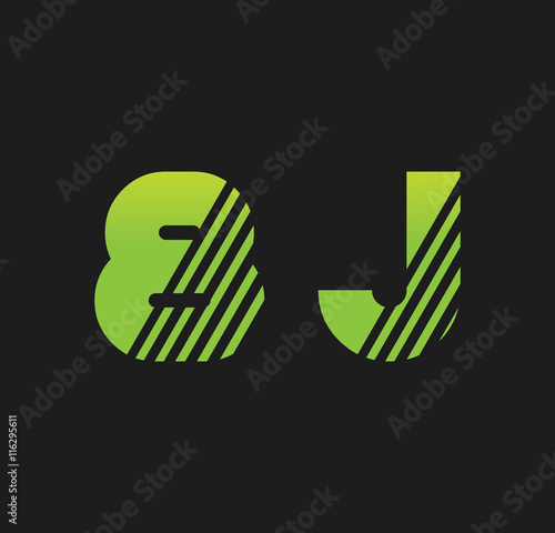 8j initial green with strip