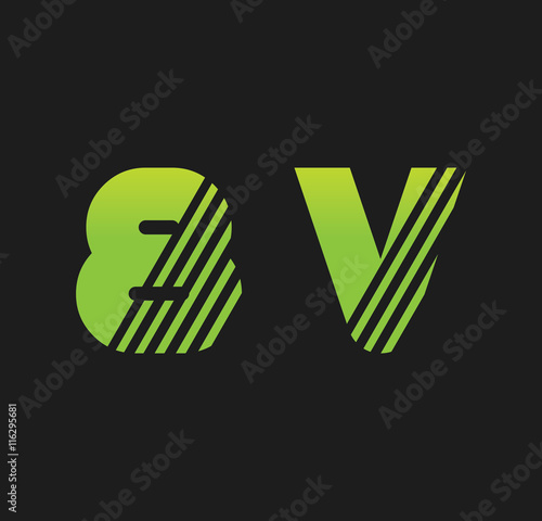 8v initial green with strip