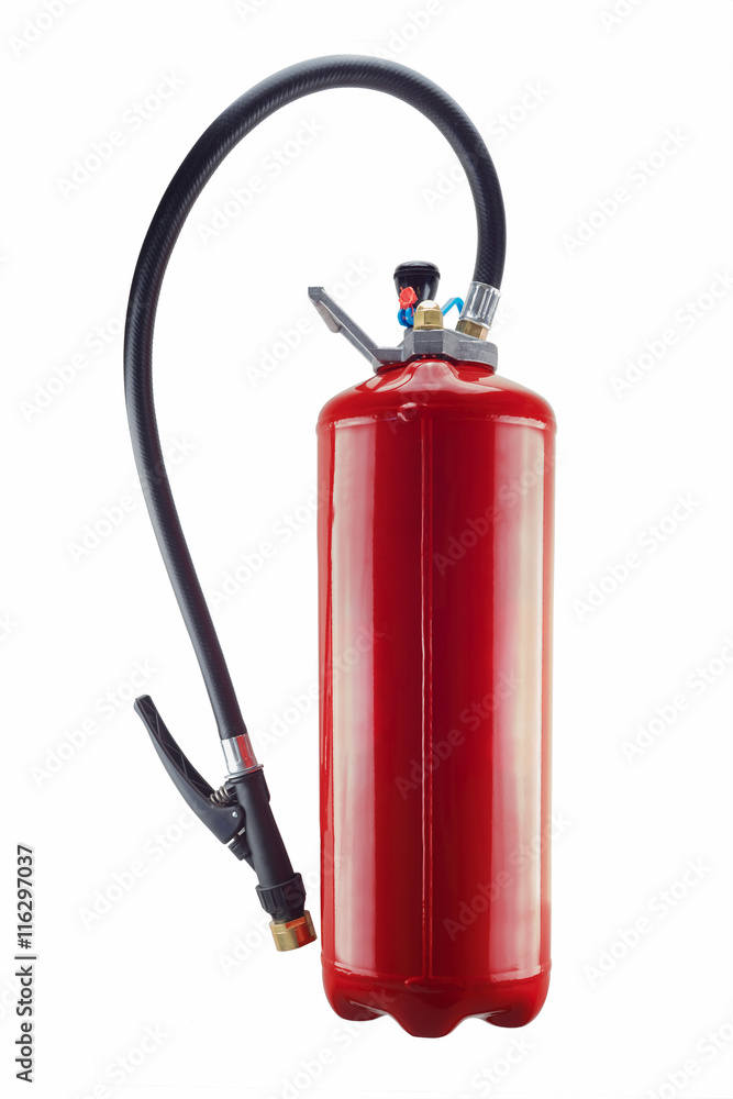 red fire extinguisher isolated and its on white background red fire extinguisher isolated and its on white background