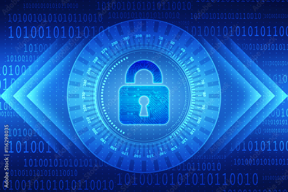 Security concept: Lock on digital screen, contrast, 3d render Security concept: Lock on digital screen, contrast, 3d render