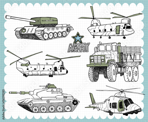 Hand drawn military A