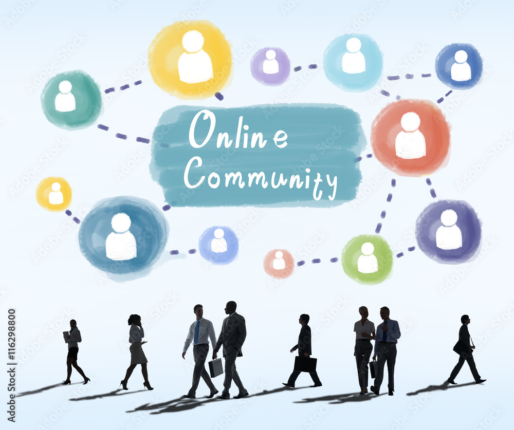 Online Community Sharing Communication Society Concept Online Community Sharing Communication Society Concept