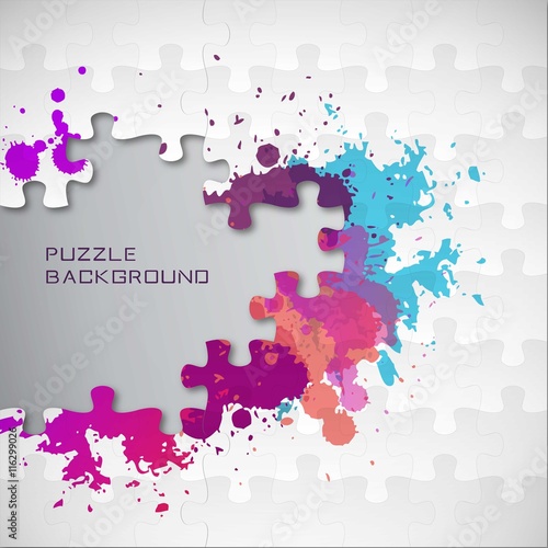 Color splatter jigsaw background 