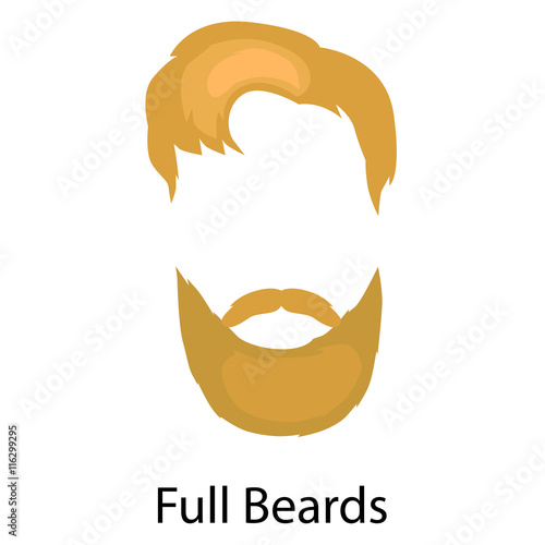 Men cartoon hairstyles with beards and mustache.Vector illustration with isolated hipsters hairstyles on a white background.