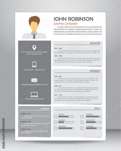 resume template design, vector