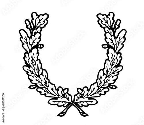 Floral wreath branches set. Decorative elements at engraving style.