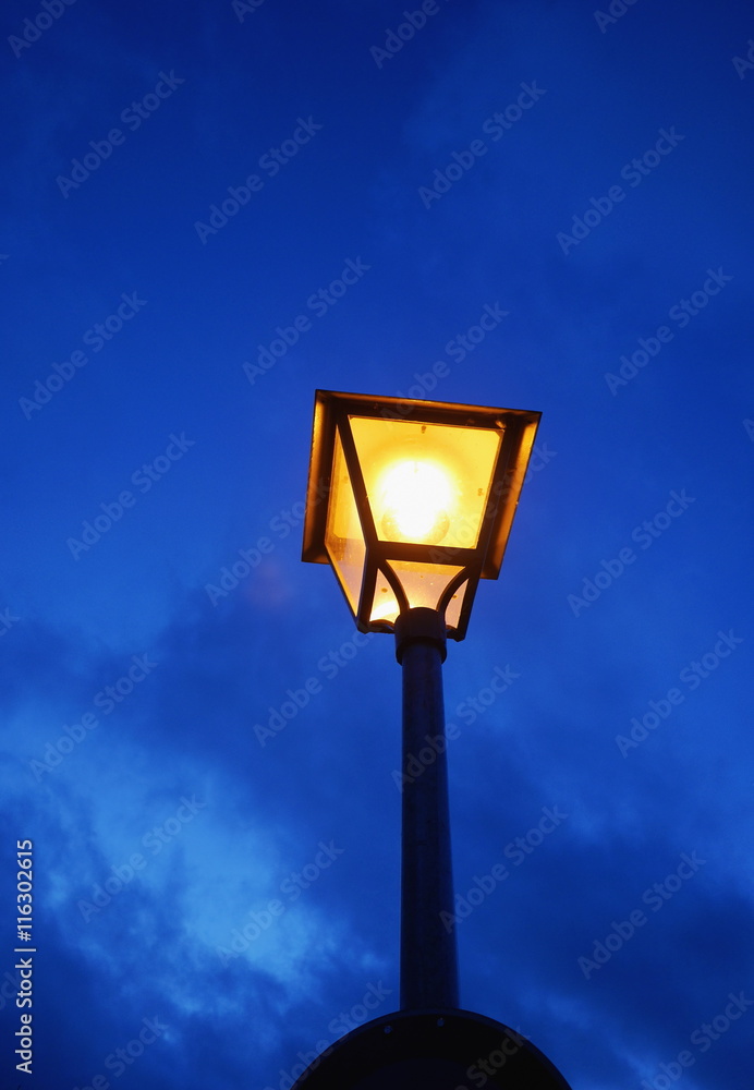 Old street lamp in the evening Old street lamp in the evening