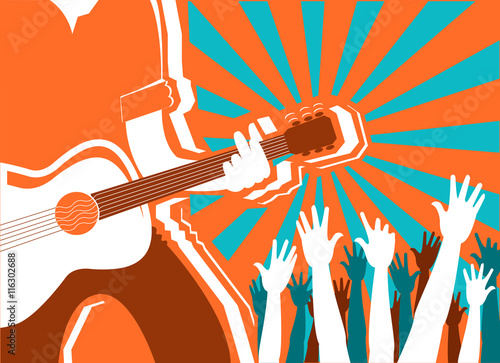 rock musician concert background.Vector poster