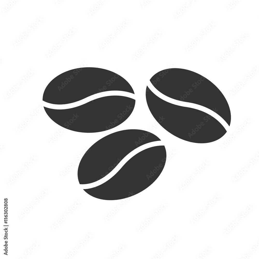 Obraz premium Coffee beans icon. Simple flat logo of coffee beans on white background. Vector illustration.