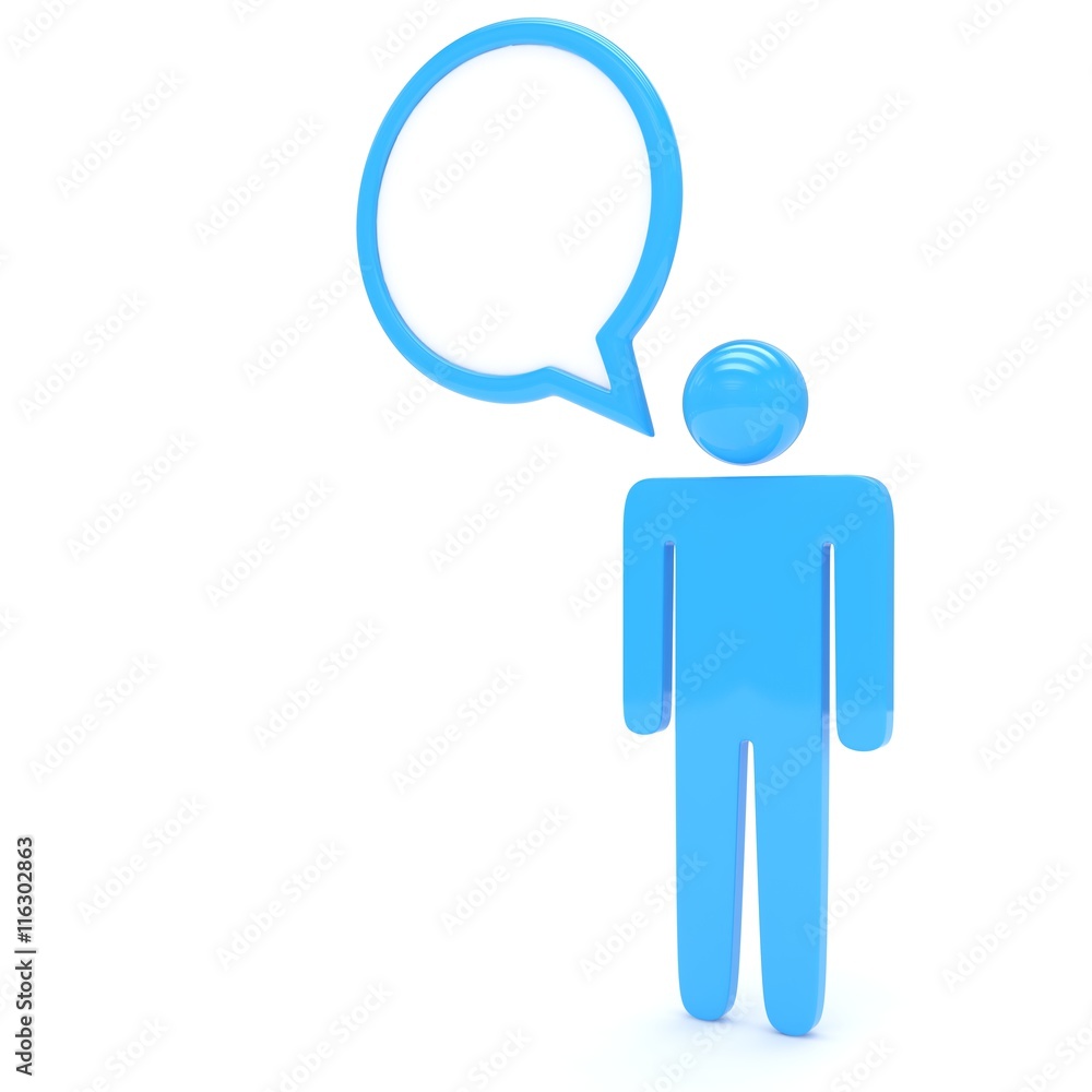3d man with talk bubbles isolated over a white background. 3d rendering. 3d man with talk bubbles isolated over a white background. 3d rendering.