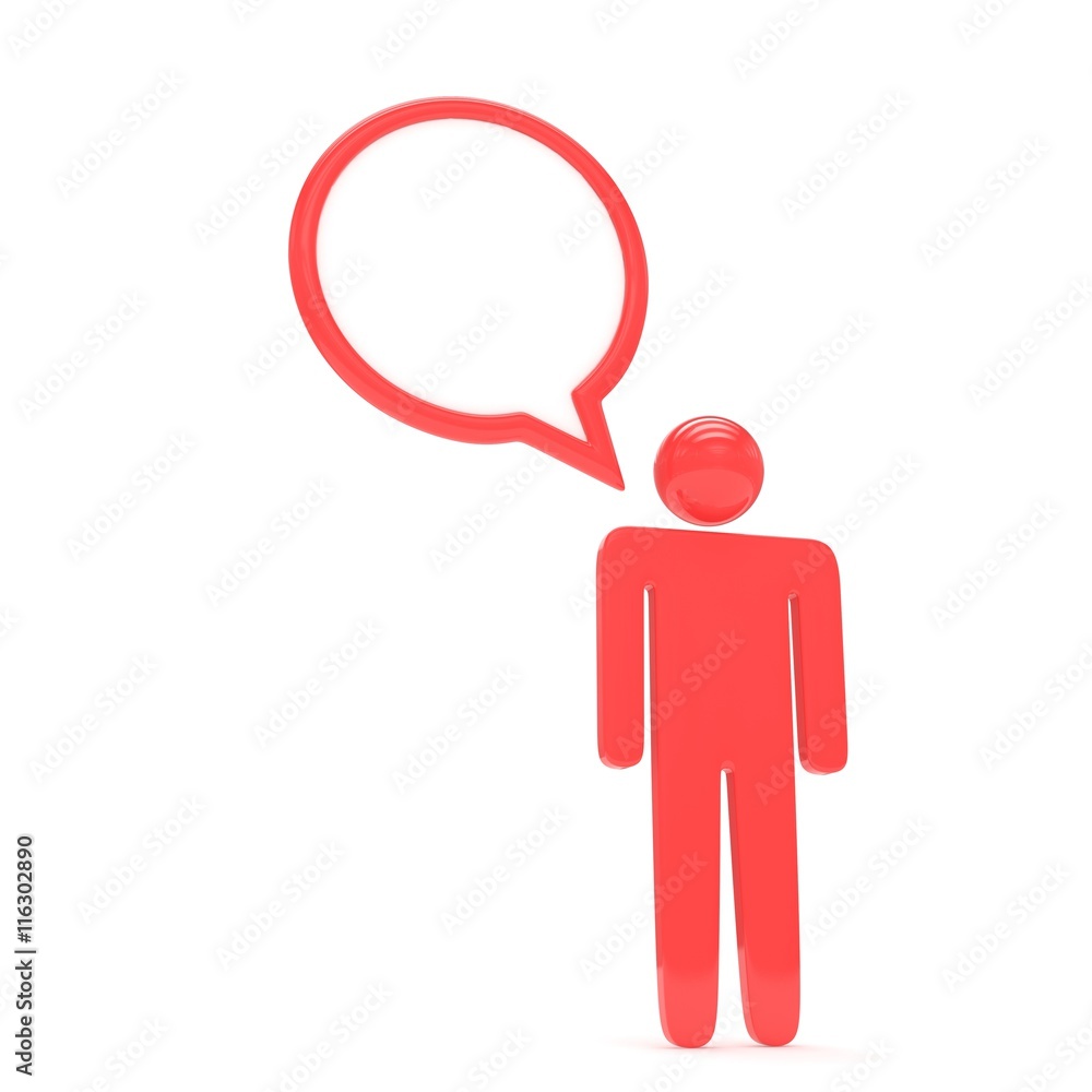 3d man with talk bubbles isolated over a white background. 3d rendering. 3d man with talk bubbles isolated over a white background. 3d rendering.