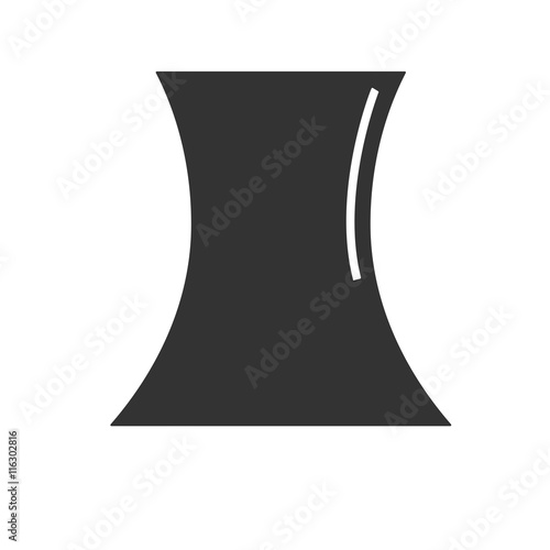Cooling tower icon. Simple flat logo of cooling tower on white background. Vector illustration.