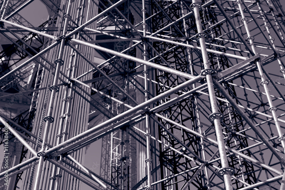 Scaffolding Elements Construction black and white Stock Photo | Adobe Stock