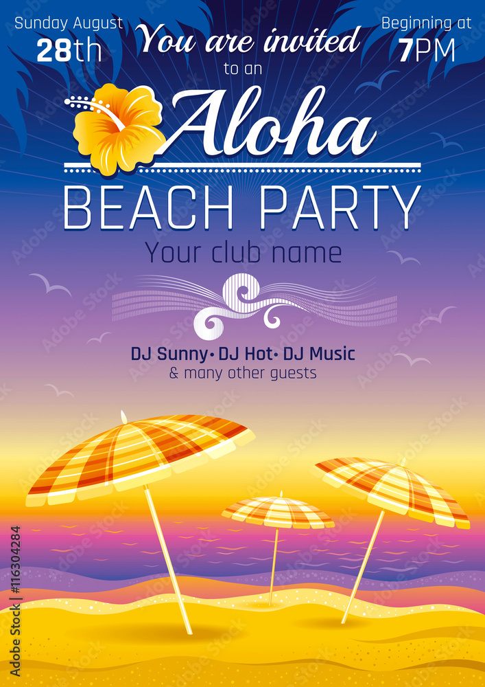 beach party invitation background